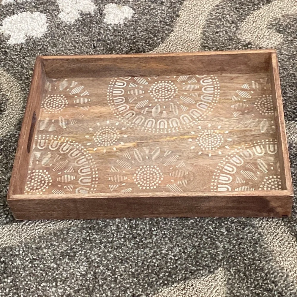 NWT Food Network Medallion Wood Serving Tray Kohl's 224123